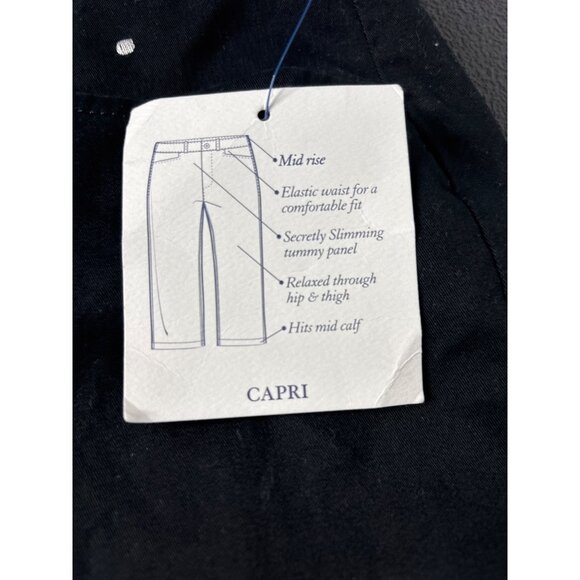 Croft & Barrow Women's Black Polka Dot Slimming Capri Pants Size M - Picture 5 of 10